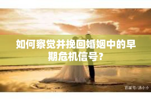 如何察觉并挽回婚姻中的早期危机信号？