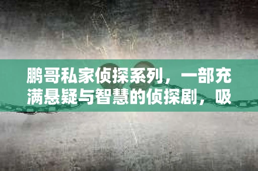 鹏哥私家侦探系列，一部充满悬疑与智慧的侦探剧，吸引了无数观众的眼球。今天，就让我带你走进这个充满神秘色彩的侦探世界，一起在线观看鹏哥私家侦探系列，感受那扣人心弦的故事情节。