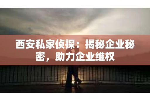 西安私家侦探：揭秘企业秘密，助力企业维权