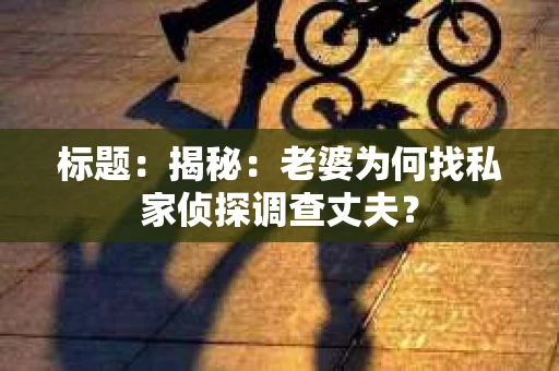 标题：揭秘：老婆为何找私家侦探调查丈夫？