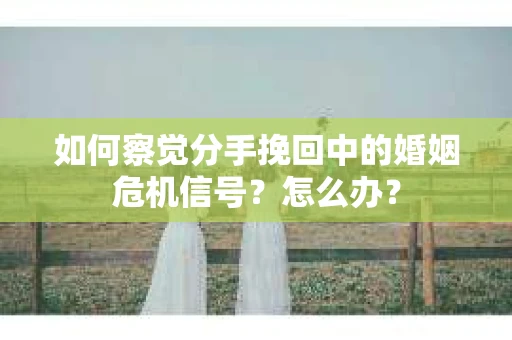 如何察觉分手挽回中的婚姻危机信号？怎么办？