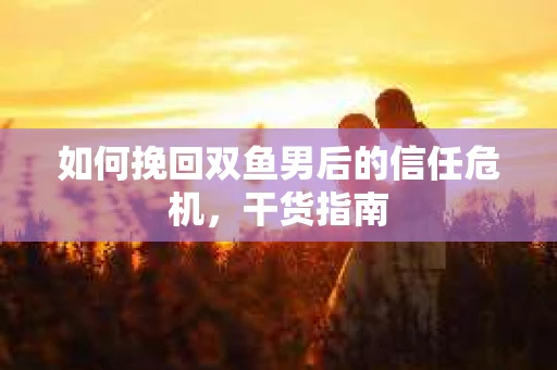 如何挽回双鱼男后的信任危机，干货指南