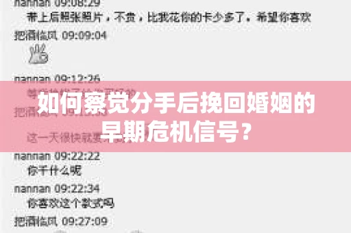 如何察觉分手后挽回婚姻的早期危机信号？